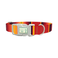 Mexican Red Stripe Dog Collar - plastic silver