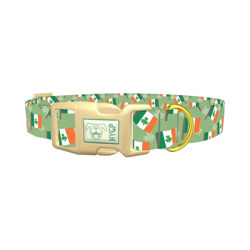 St. Patrick's Flag Dog Collar - plastic gold