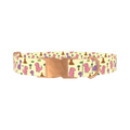 Cartoon Dino Volcano Dog Collar - metal rose gold