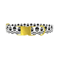 Black Skull Pattern Dog Collar - metal gold