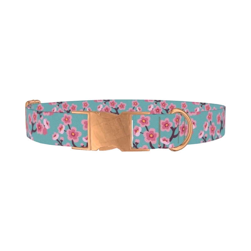 Cherry Blossom Dog Collar - metal rose gold