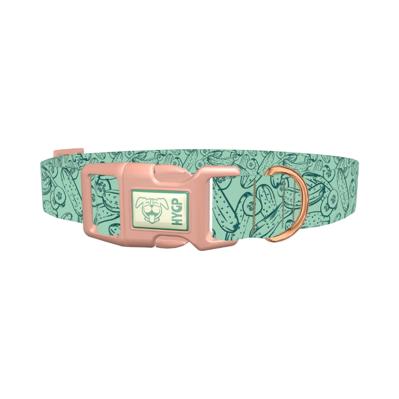 Cucumber Pattern Dog Collar - plastic rose gold