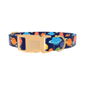 Space Planets Dog Collar - plastic gold