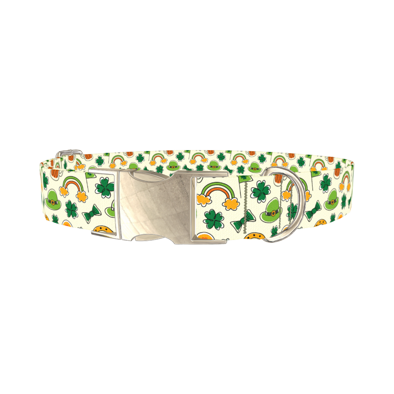 St. Patrick's Icon Dog Collar - metal silver