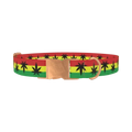 Rasta Leaf Dog Collar - metal rose gold