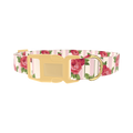 Striped Rose Pattern Dog Collar - plastic gold