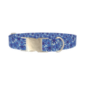 Floral Cornflower Dog Collar - metal silver