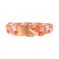 Retro Floral Burst Dog Collar - metal rose gold