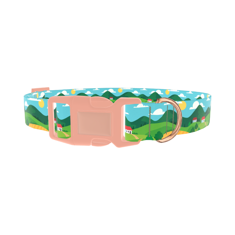 Landscape Hills Dog Collar - plastic rose gold
