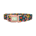 Floral Pattern Dog Collar - plastic rose gold