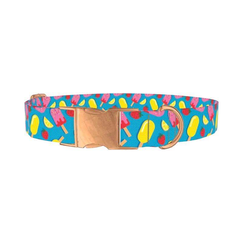 Summer Ice Cream Dog Collar - metal rose gold