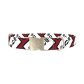 Red Playing Card Dog Collar - metal silver