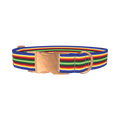 Colorful Layered Stripe Dog Collar - metal rose gold