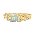 Yellow Geometric Star Dog Collar - plastic silver