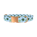 Monstera Leaf Dog Collar - metal rose gold