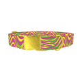 Colorful Wave Pattern Dog Collar - metal gold