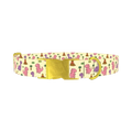 Cartoon Dino Volcano Dog Collar - metal gold