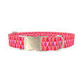 Geometric Christmas Tree Dog Collar - metal silver