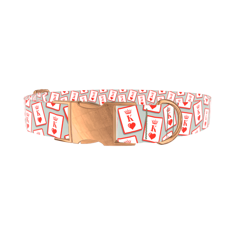 Playing Card Dog Collar - metal rose gold