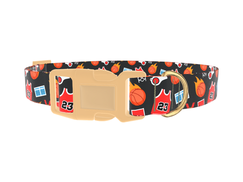 Flaming Basketball Dog Collar
