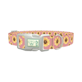 Pink Sunflower Dog Collar - plastic silver