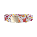 Colorful Fall Leaf Dog Collar - metal silver