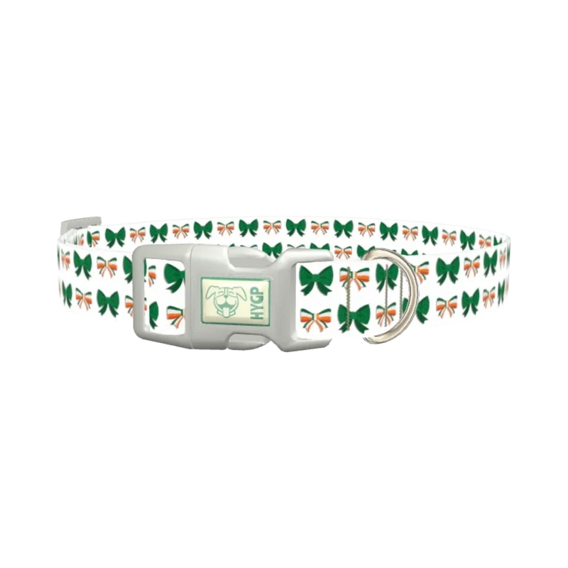 Irish Bow Pattern Dog Collar - plastic silver