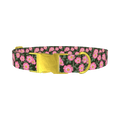 Floral Wild Rose Dog Collar - metal gold