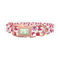 Pink Bow Pattern Dog Collar - plastic rose gold