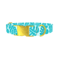 Tropical Monstera Dog Collar - metal gold