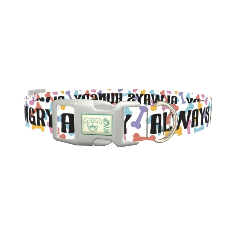 Bone Pattern Dog Collar - plastic silver