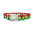 Rasta Leaf Dog Collar - plastic silver