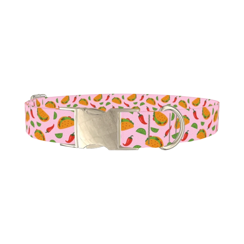 Chili Taco Dog Collar - metal silver