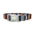 Striped Geometric Dog Collar - plastic silver