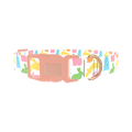 Colorful Easter Bunny Dog Collar - plastic rose gold