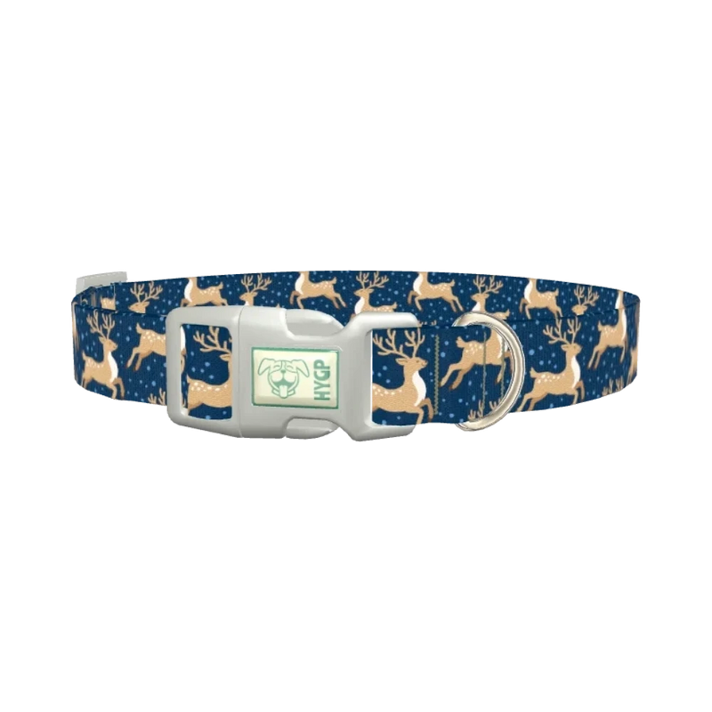Christmas Reindeer Dog Collar - plastic silver