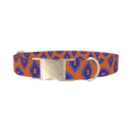 Orange Geometric Diamond Dog Collar - metal silver
