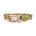 Retro Mushroom Flower Dog Collar - plastic rose gold