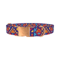 Colorful Triangle Pattern Dog Collar - metal rose gold