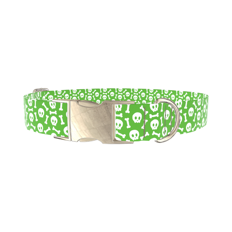Halloween Skull Dog Collar - metal gold