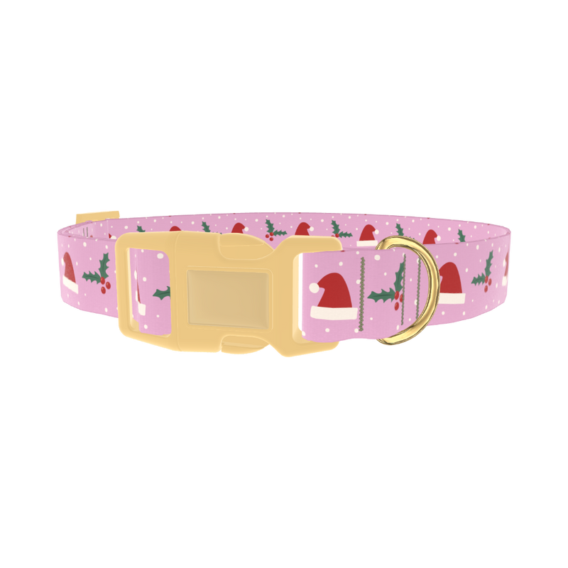 Christmas Santa Hat Dog Collar - plastic gold