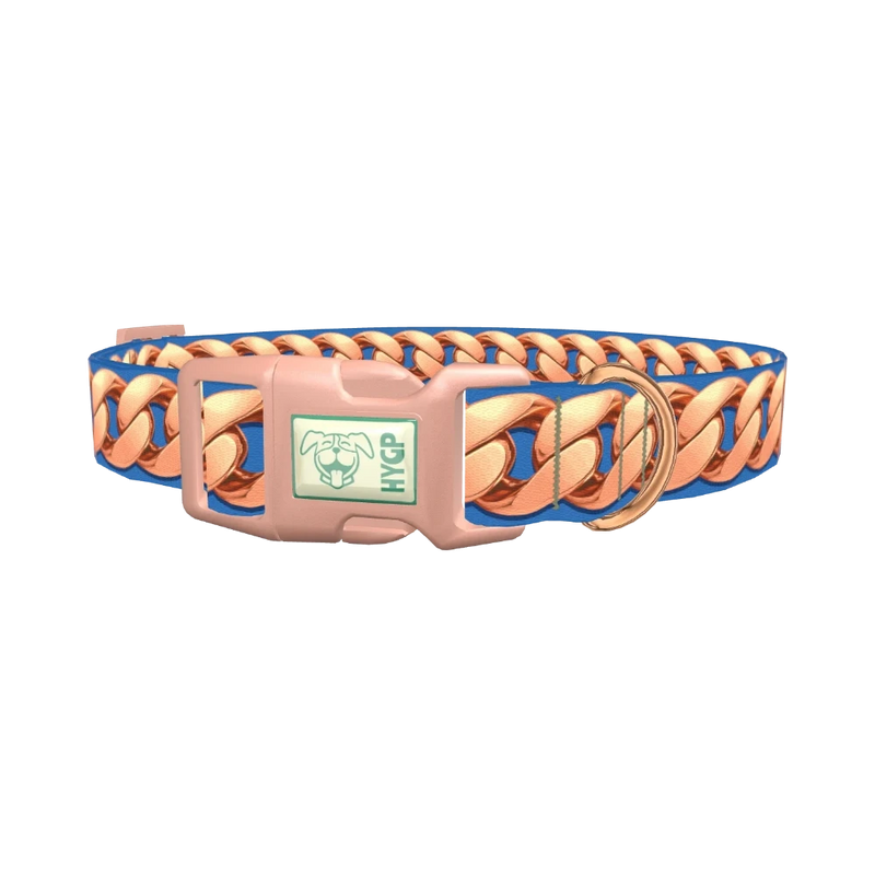 Rose Gold Chain Dog Collar - plastic rose gold