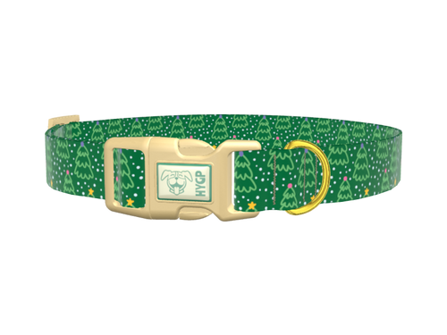 Green Christmas Tree Dog Collar