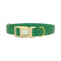 Green Christmas Tree Dog Collar - plastic gold