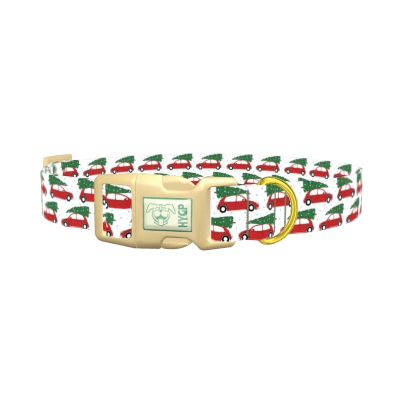 Christmas Car Dog Collar - plastic gold