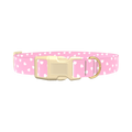 Pink Heart Dog Collar - plastic silver