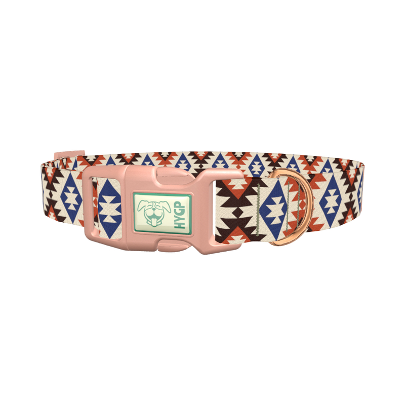 Aztec Star Dog Collar - plastic rose gold