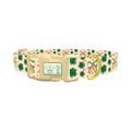 St. Patrick's Clover Bow Dog Collar - plastic gold