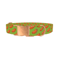 Hot Dog Pattern Dog Collar - metal rose gold
