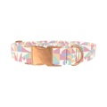Geometric Pastel Dog Collar - metal rose gold